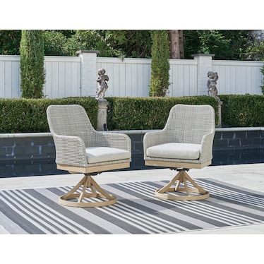SETON CREEK OUTDOOR SWIVEL DINING CHAIR (SET OF 2)