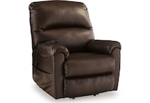 shadowboxer chocolate faux leather lift recliner   