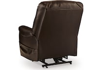 shadowboxer chocolate faux leather lift recliner   