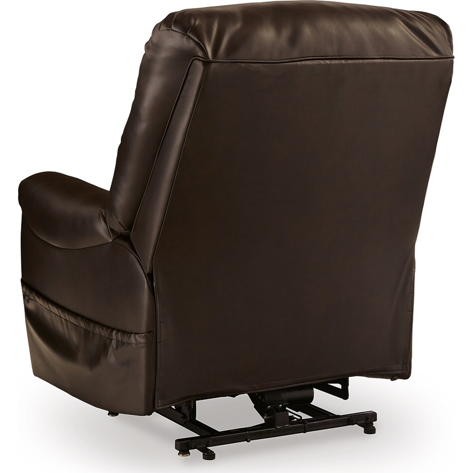 shadowboxer chocolate faux leather lift recliner   