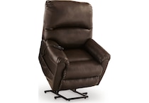 shadowboxer chocolate faux leather lift recliner   