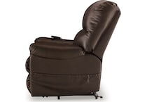 shadowboxer chocolate faux leather lift recliner   