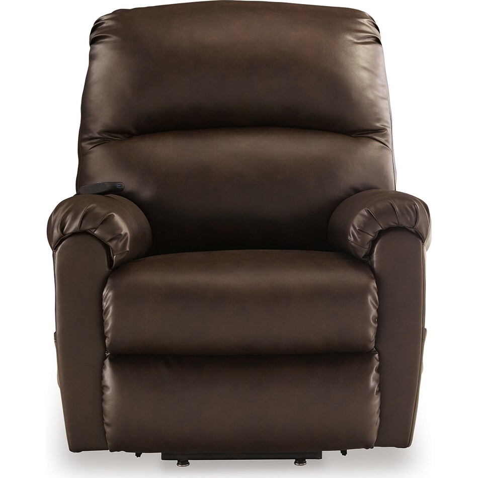 shadowboxer chocolate faux leather lift recliner   