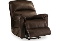 shadowboxer chocolate faux leather lift recliner   