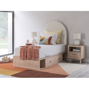 SHAPELLA UPHOLSTERED PANEL BED WITH 2 STORAGE DRAWERS