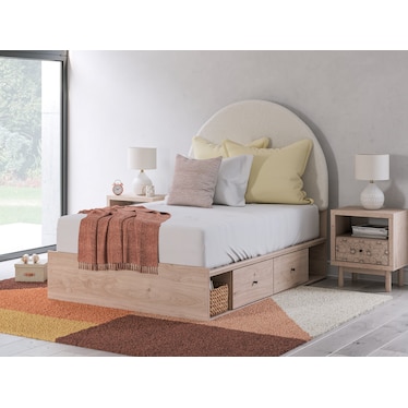 SHAPELLA UPHOLSTERED PANEL BED WITH 4 STORAGE DRAWERS