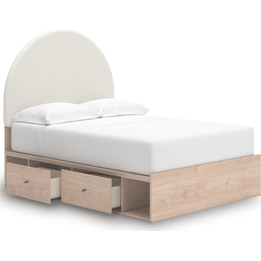 SHAPELLA UPHOLSTERED PANEL BED WITH 2 STORAGE DRAWERS