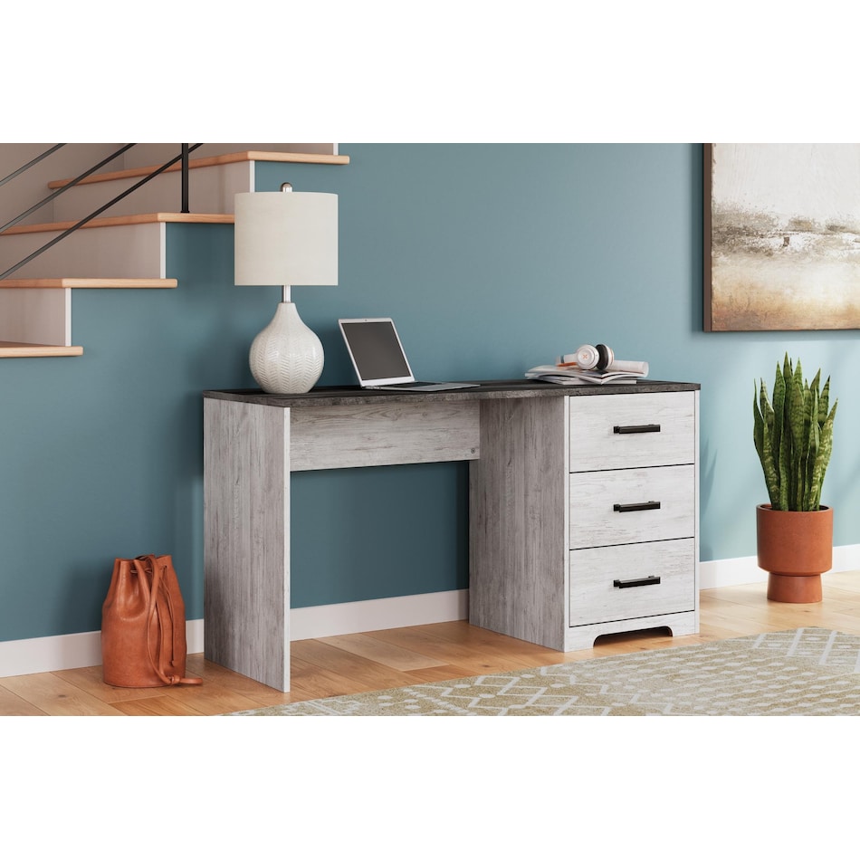 shawburn white brown desk   