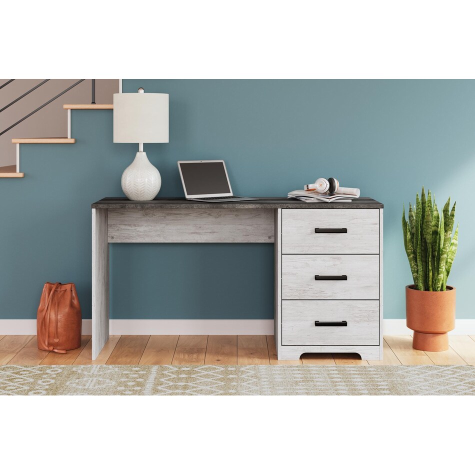 shawburn white brown desk   