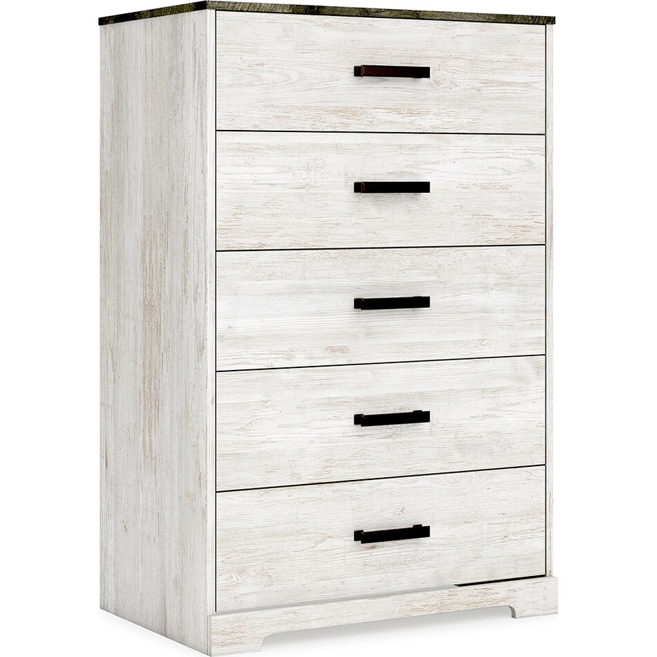 shawburn whitewash charcoal gray chest   