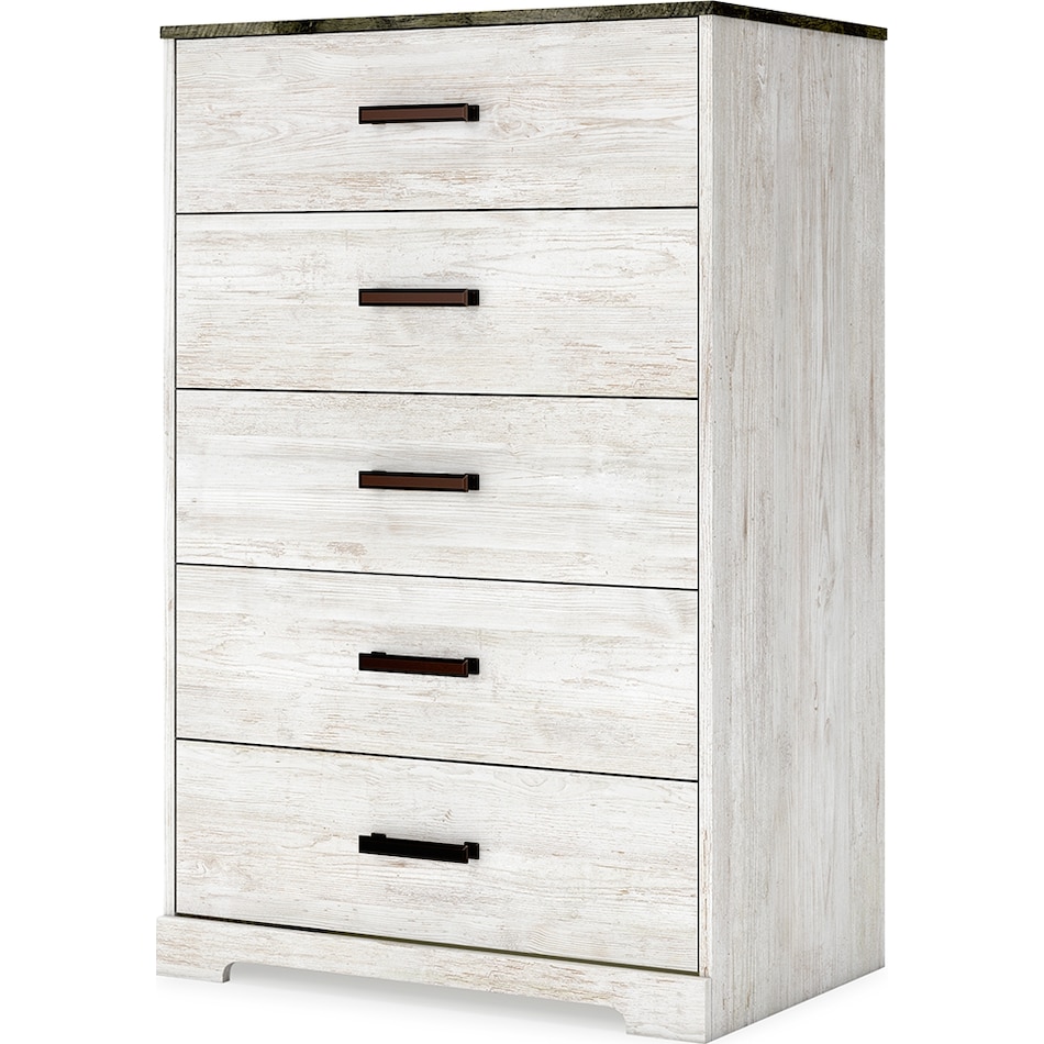 shawburn whitewash charcoal gray chest   