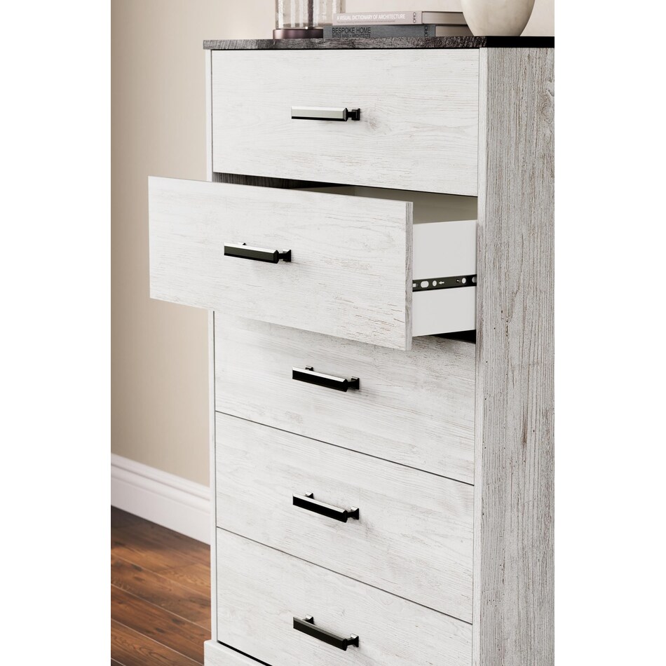 shawburn whitewash charcoal gray chest   