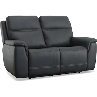 SHELBY LEATHER TRIPLE POWER LOVESEAT BY FLEXSTEEL