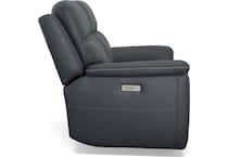 shelby blue power leather reclining console loveseat   