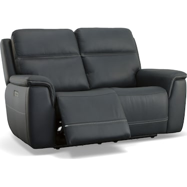 SHELBY LEATHER TRIPLE POWER LOVESEAT BY FLEXSTEEL