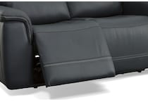 shelby blue power leather reclining console loveseat   