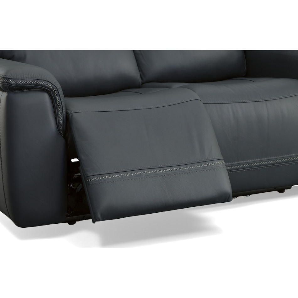 shelby blue power leather reclining console loveseat   