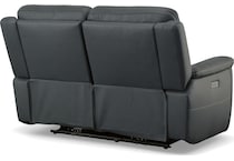 shelby blue power leather reclining console loveseat   