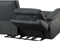 shelby blue power leather reclining console loveseat   