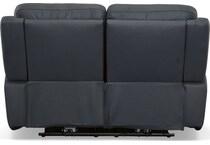 shelby blue power leather reclining console loveseat   