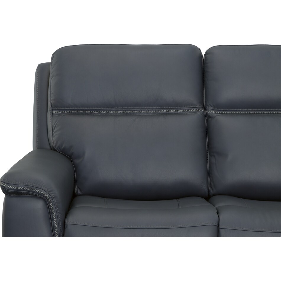 shelby blue power leather reclining console loveseat   