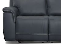 shelby blue power leather reclining console loveseat   