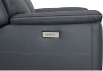 shelby blue power leather reclining console loveseat   