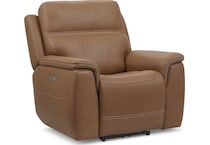shelby brown power leather recliner   