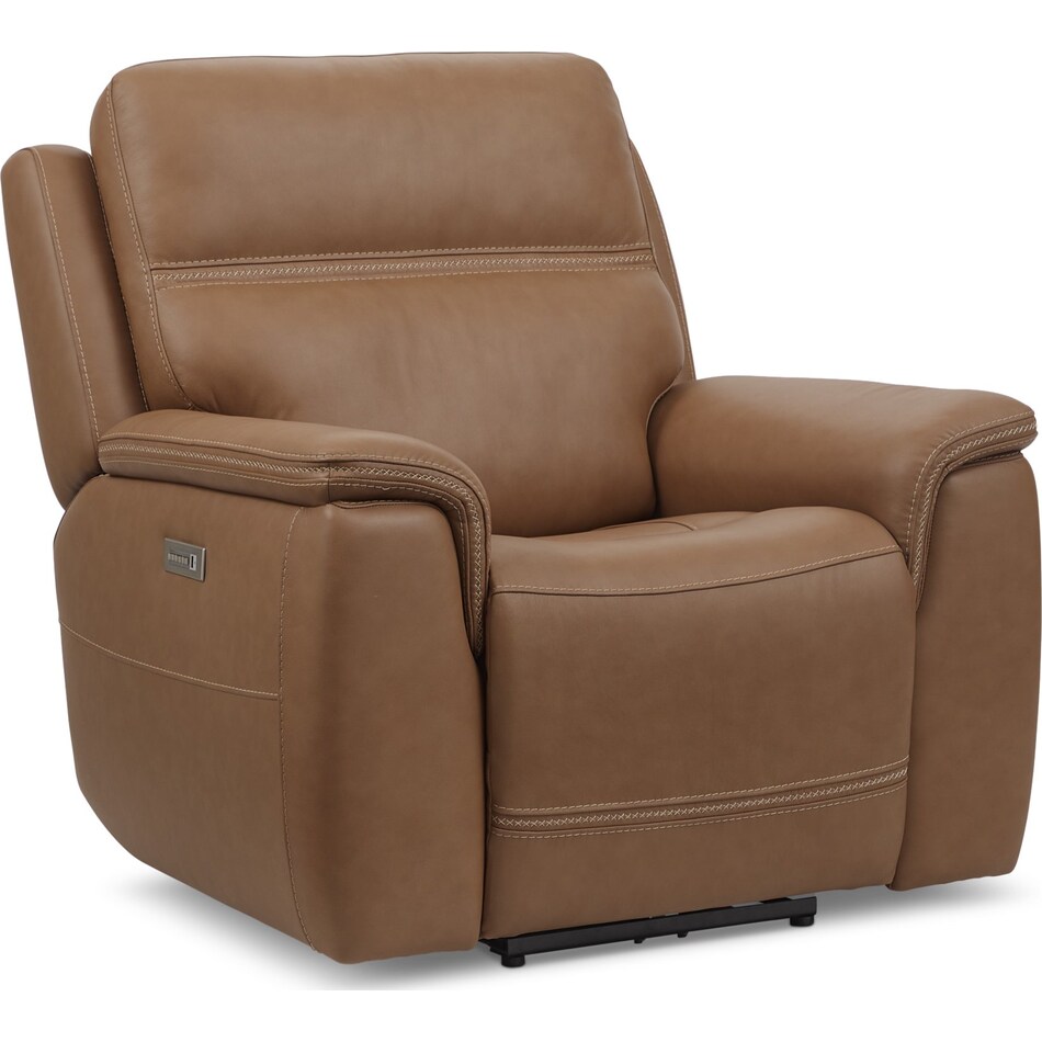 shelby brown power leather recliner   