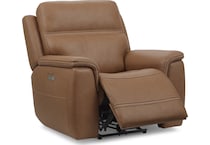 shelby brown power leather recliner   