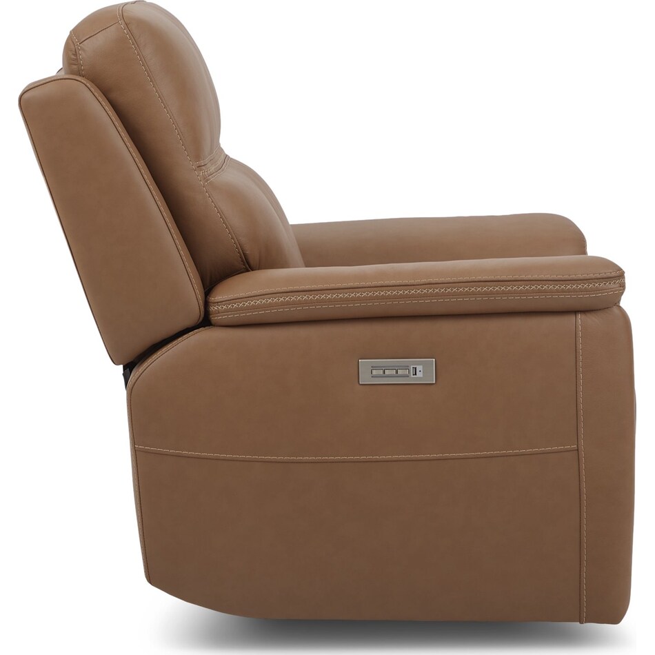 shelby brown power leather recliner   