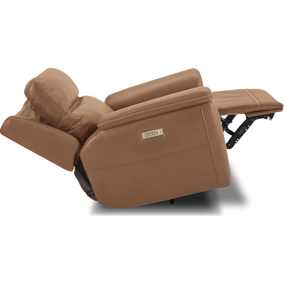 shelby brown power leather recliner   