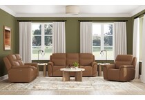 shelby brown power leather recliner   