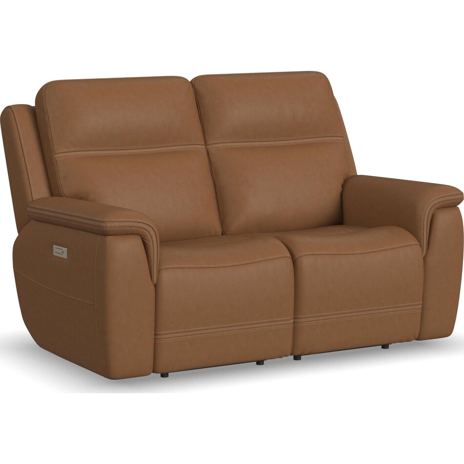 shelby brown power leather reclining console loveseat   