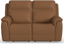shelby brown power leather reclining console loveseat   