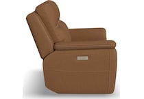 shelby brown power leather reclining console loveseat   