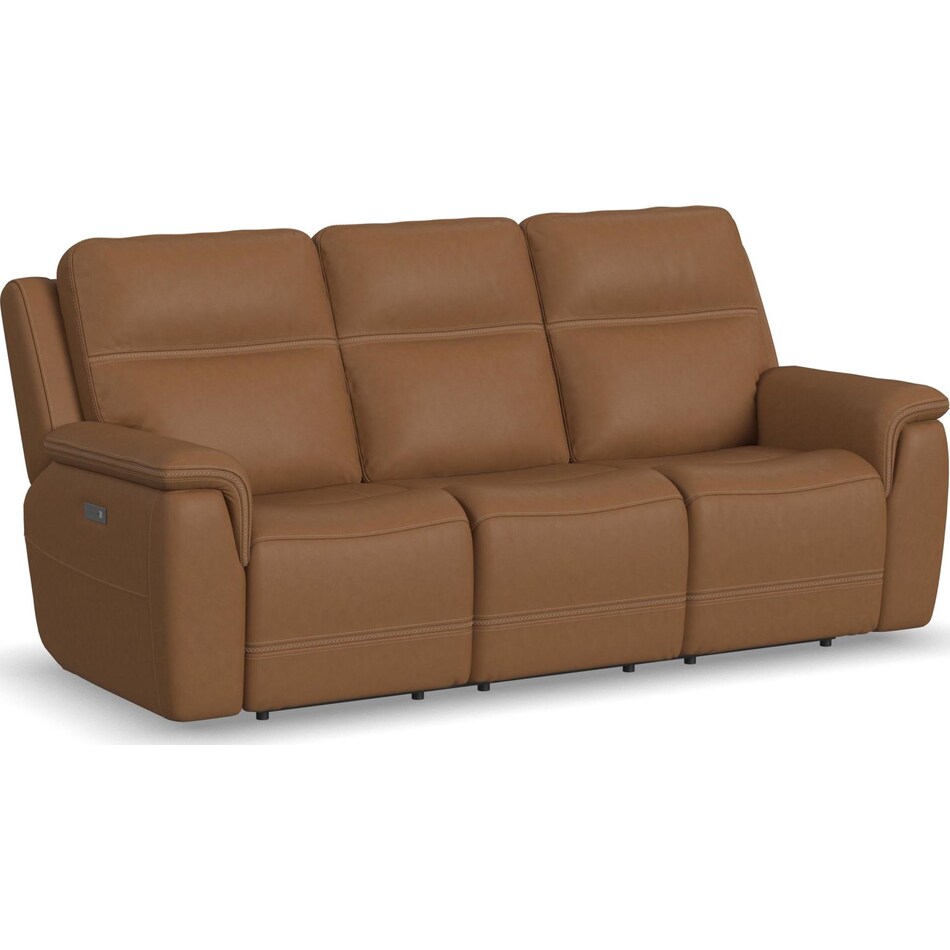shelby brown power leather reclining sofa   
