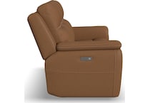 shelby brown power leather reclining sofa   
