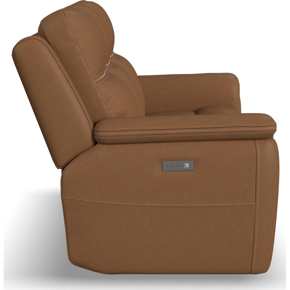 shelby brown power leather reclining sofa   