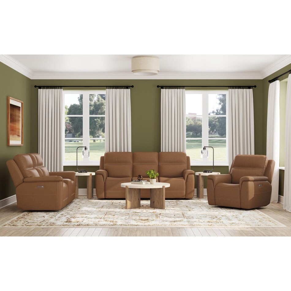shelby brown power leather reclining sofa   