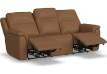 shelby brown power leather reclining sofa   
