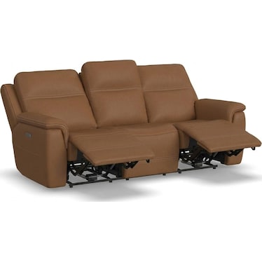 SHELBY LEATHER POWER RECLINING SOFA BY FLEXSTEEL