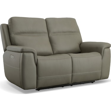 SHELBY LEATHER TRIPLE POWER LOVESEAT BY FLEXSTEEL