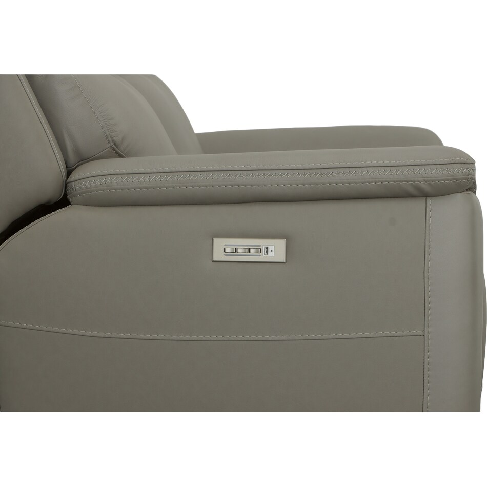 shelby gray power leather reclining console loveseat   