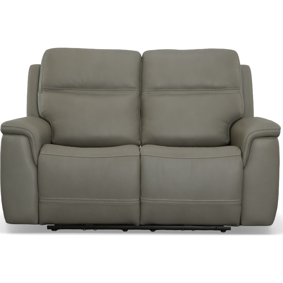 shelby gray power leather reclining console loveseat   