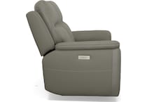 shelby gray power leather reclining console loveseat   