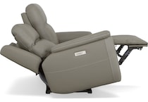 shelby gray power leather reclining console loveseat   