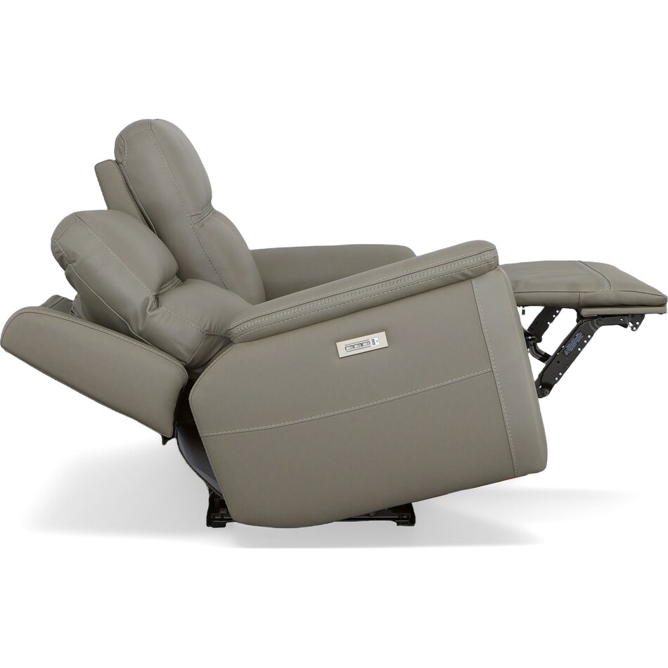 shelby gray power leather reclining console loveseat   