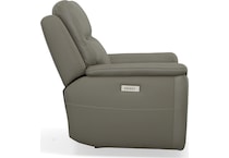 shelby grey power leather recliner   