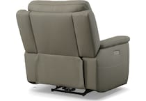 shelby grey power leather recliner   